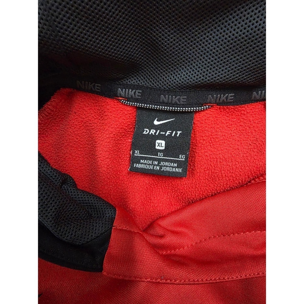 Nike Kids Dri-FIT Red Black Colorblock Pullover Hoodie XL Large Swoosh Logo - Picture 5 of 8